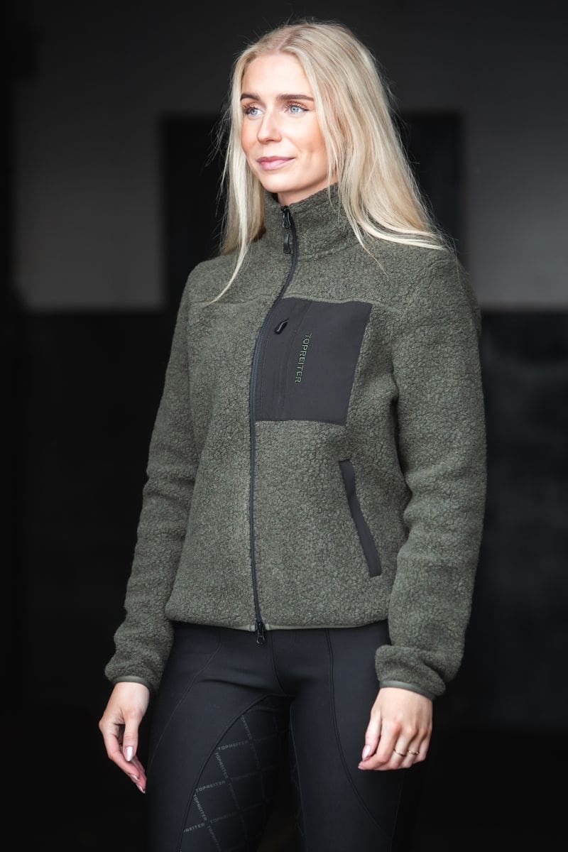 TOP REITER GLAMPI WOOL JACKET MOSE GRØNN