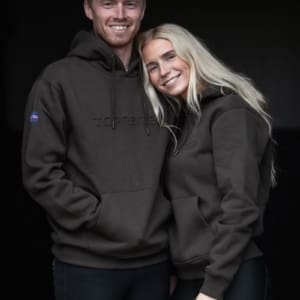 TOP REITER UNISEX HOODIE DARK BROWN