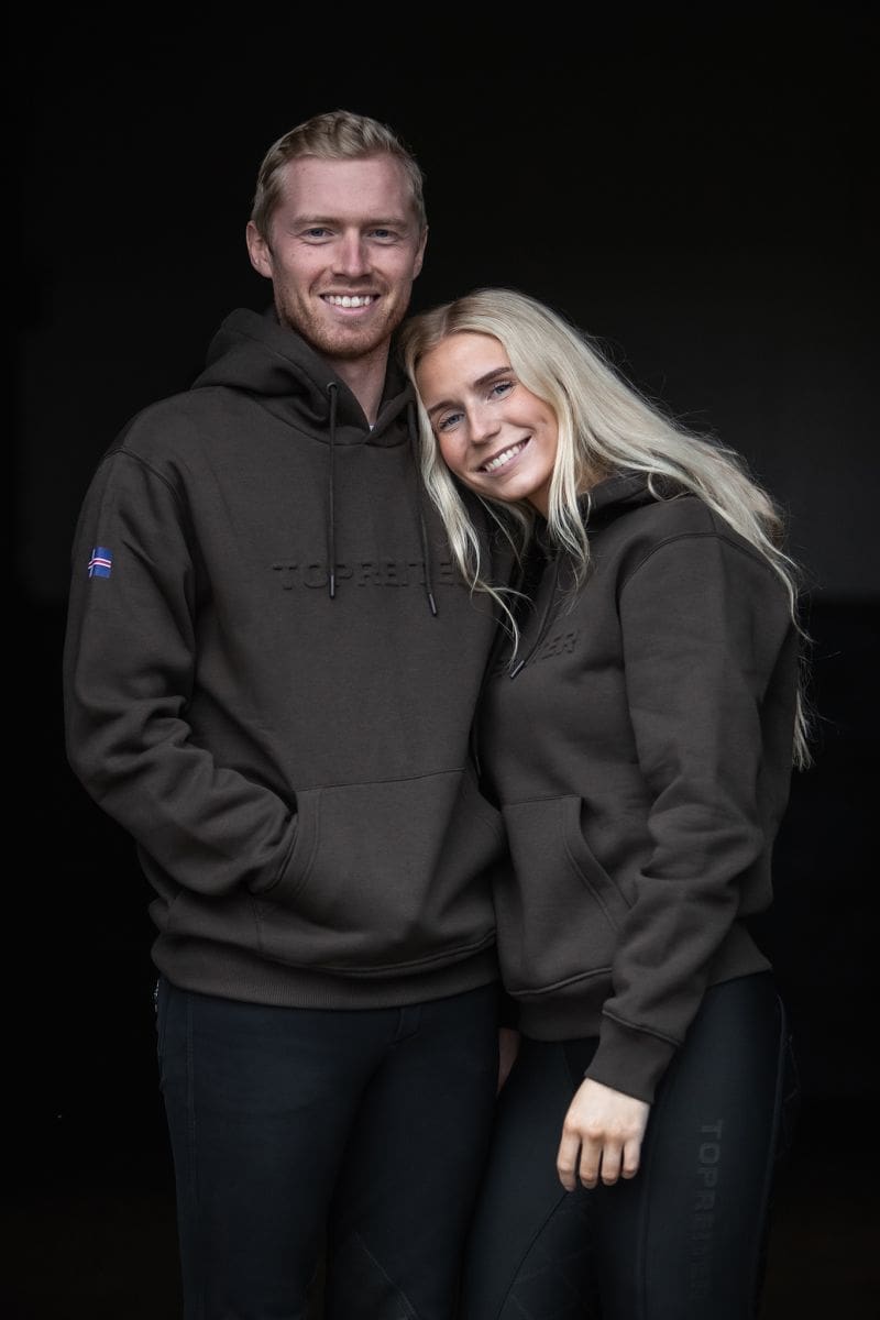 TOP REITER UNISEX HOODIE DARK BROWN